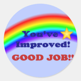 Rond Vous vous êtes amélioré ! Sticker arc-en-ciel, pet