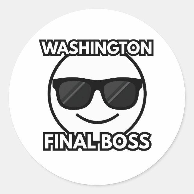 Rond Washington Final Boss Cool Emoji Sticker (Devant)