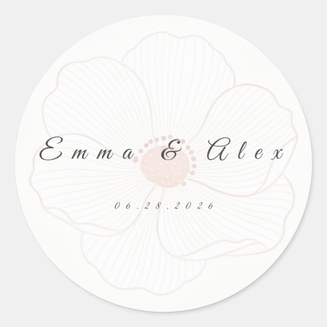 Rond Wedding Envelope Seal Sticker (Devant)