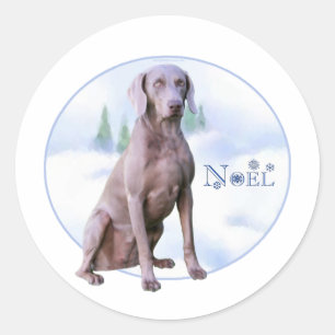Rond Weimaraner Noel - Sticker