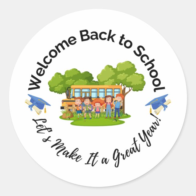 Rond Welcome Back to School Sticker (Devant)