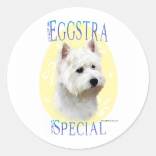Rond Westie Eggstra Special - Sticker