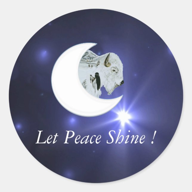 Rond White Buffalo Peace - Sticker (Devant)