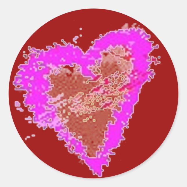 Rond Wild At Heart on Red - Sticker (Devant)