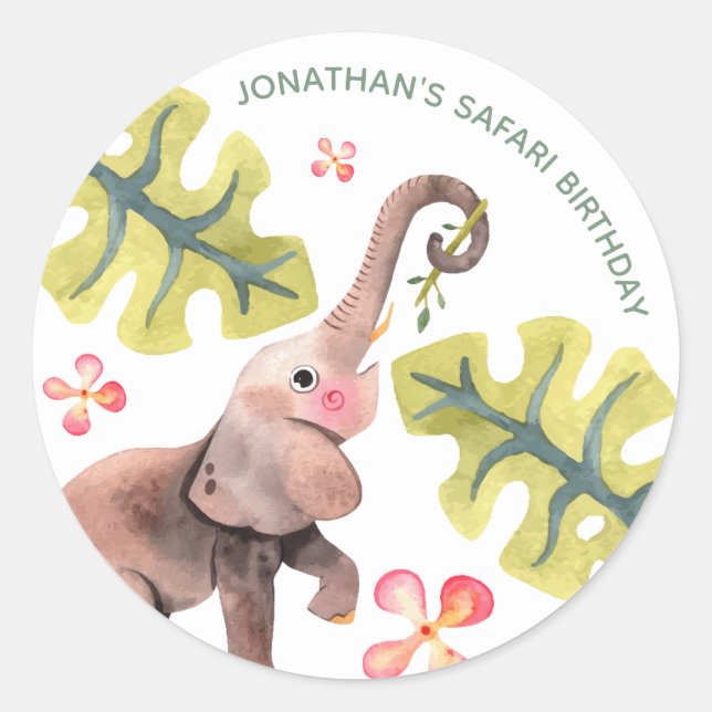 Rond Wild Safari Zoo Anniversaire Classic Round Sticker (Devant)