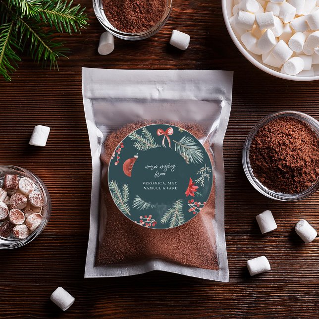 Rond Winter Botanicals | Christmas Gift Sticker (Créateur téléchargé)