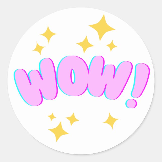 Rond “WOW!” Encouragement Sticker (Devant)