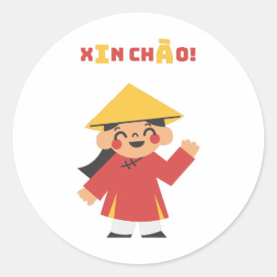 Rond XIN CHÀO ! Sticker du Vietnam