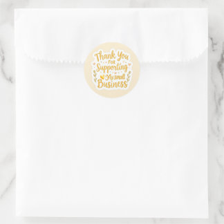 Rond Yellow Thank You Packaging Sticker