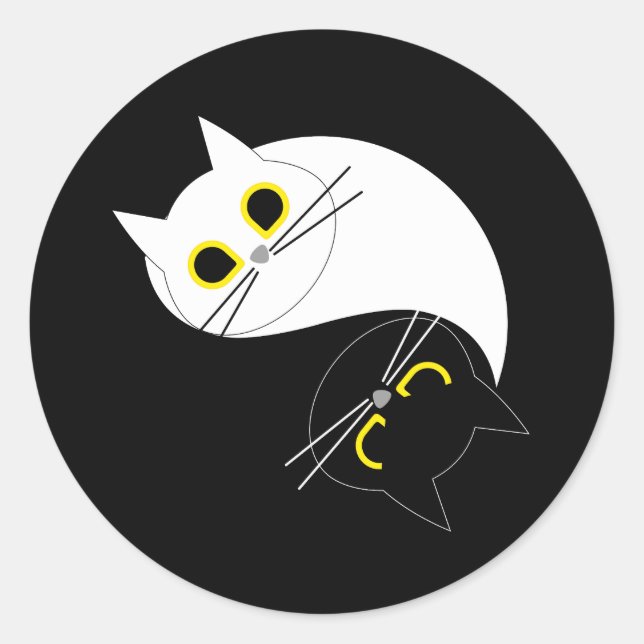 Rond YIN - YANG Funny Chat Sticker (Devant)