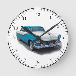 Ronde 1955 horloge classique Fairlane bleu/blanc