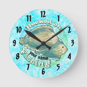 Ronde Accro au pêche Horloge