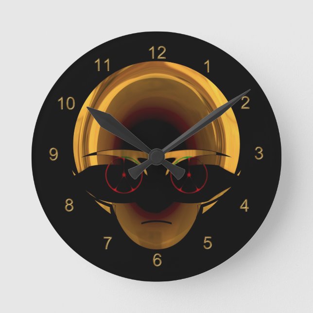 Ronde Alien Espace Pilote Amusant Sci-fi Mur Horloge (Recto)