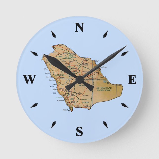 Ronde Arabie Saoudite Carte Horloge (Recto)