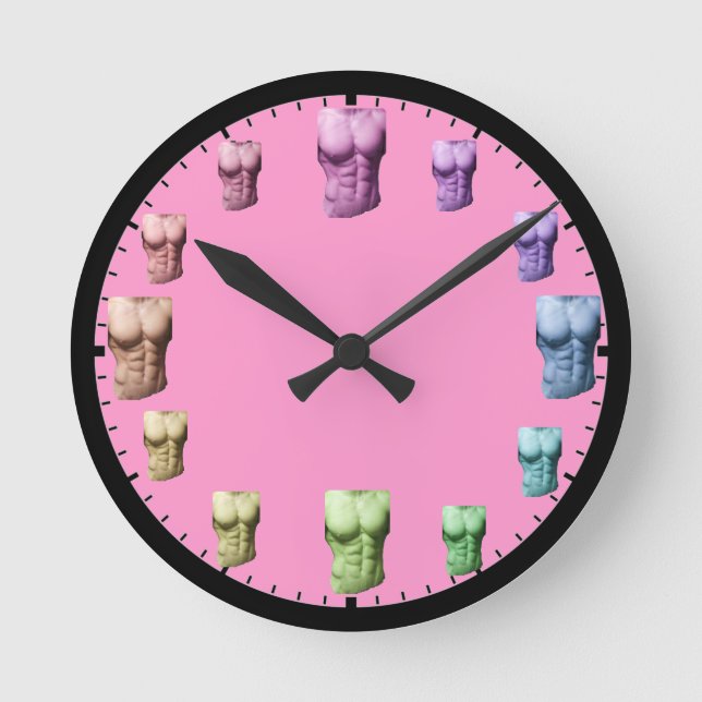 Ronde Arc-en-ciel Abs Mur horloge rose (Recto)
