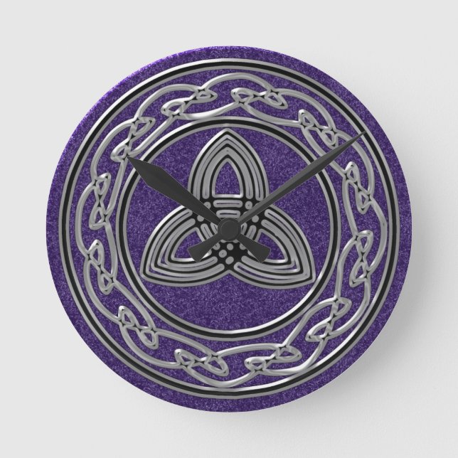 Ronde Argent sur Roue Celtique Violet et Horloge Trinity (Recto)