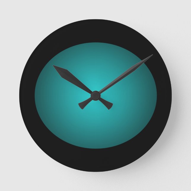 Ronde Black 3D Design Turquoise Ball Horloge (Recto)