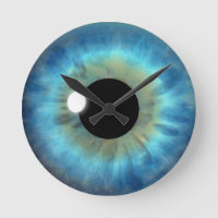 Blue Eye Iris Eyball Medium Custom Round Horloge