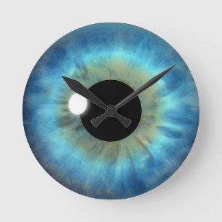 Ronde Blue Eye Iris Eyball Medium Custom Round Horloge