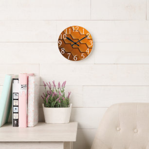 Ronde Bois d'horloge murale avec chiffres, Horloge mural