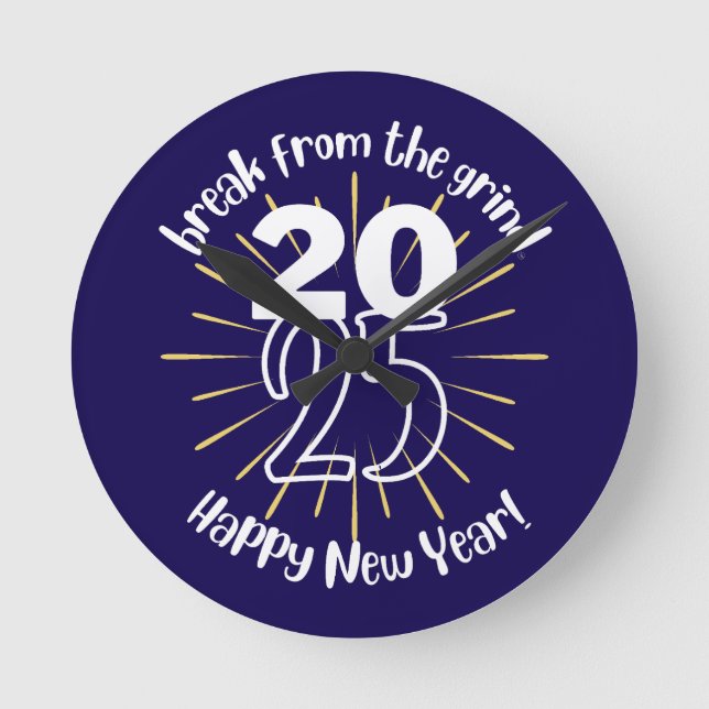 Ronde Bonne Année 2025 Horloge (Recto)