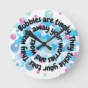 Ronde Bulle Poème Mur Horloge Pour Salle De Bain Ou Sall