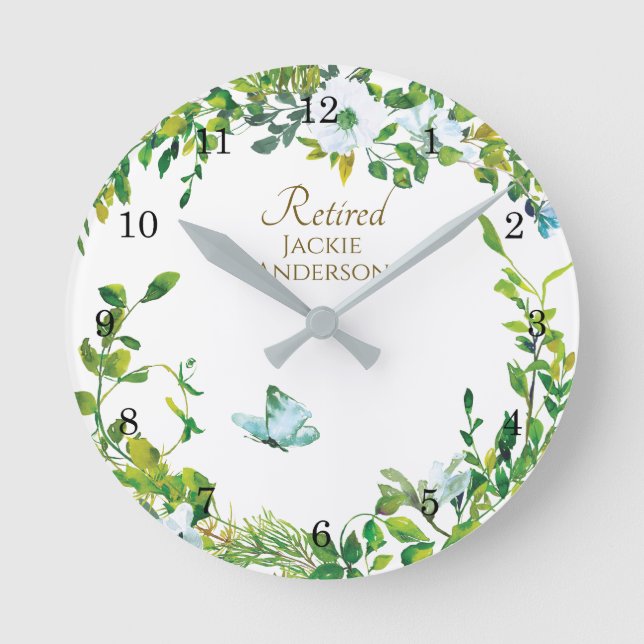 Ronde Cadeau Élégant de RETRAITE - Horloge personnalisée (Recto)