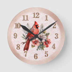 Ronde Cadran Cardinal Couleur Rouge Clair Horloge