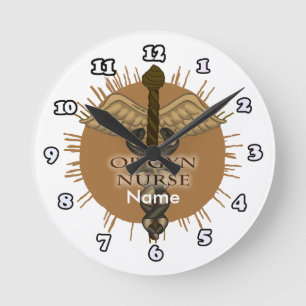 Ronde Caduceus OB Gyn Nurse horloge