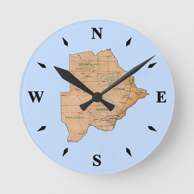 Ronde Carte Botswana Horloge (Recto)