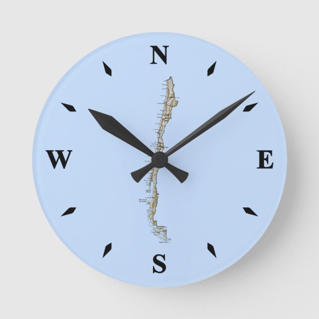 Ronde Carte Chili Horloge (Recto)