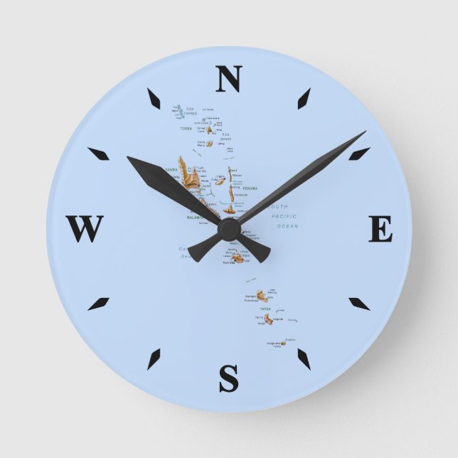 Ronde Carte de Vanuatu Horloge (Recto)