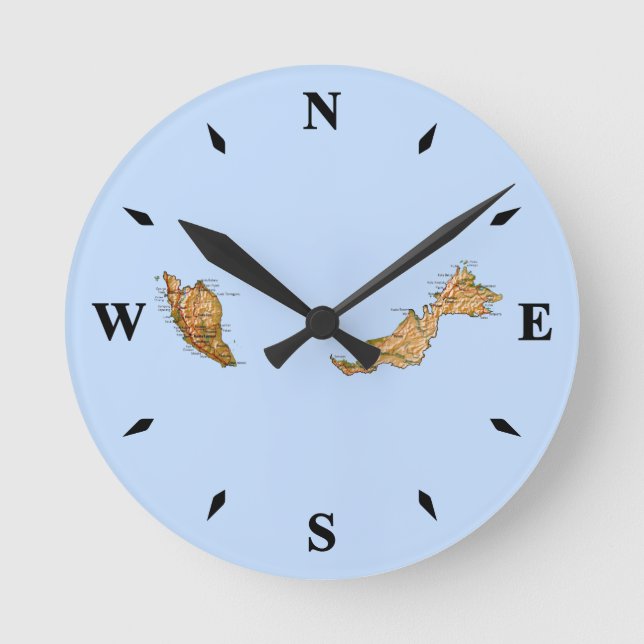 Ronde Carte Malaisie Horloge (Recto)