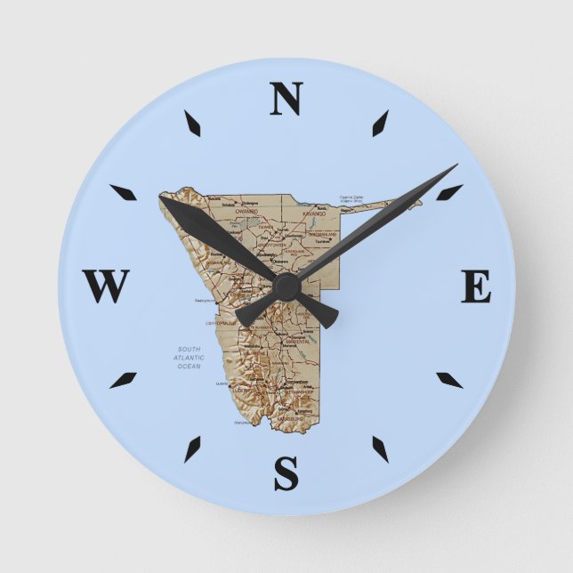 Ronde Carte Namibie Horloge (Recto)