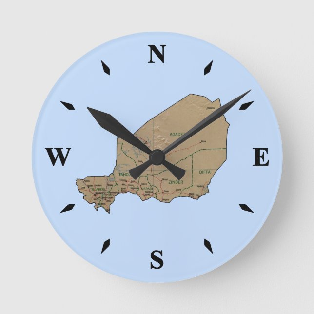 Ronde Carte Niger Horloge (Recto)