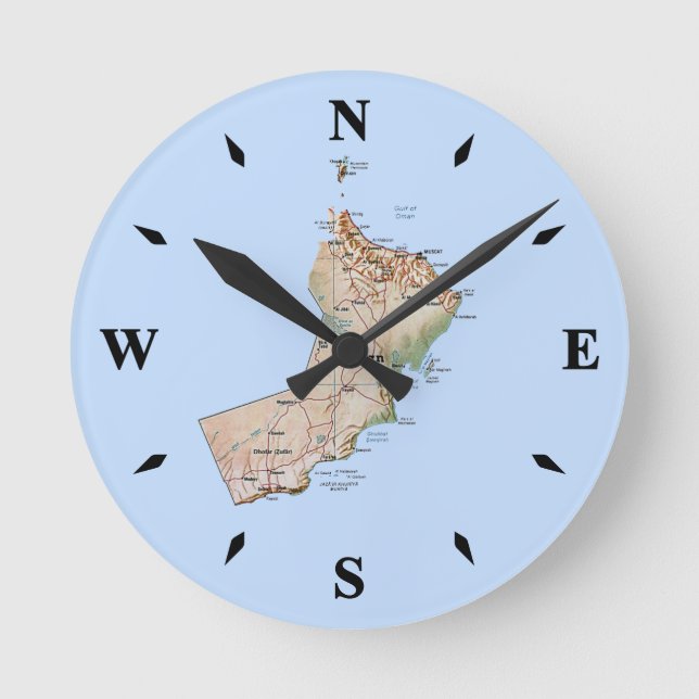 Ronde Carte Oman Horloge (Recto)