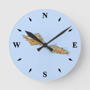 Ronde Carte Samoa Horloge