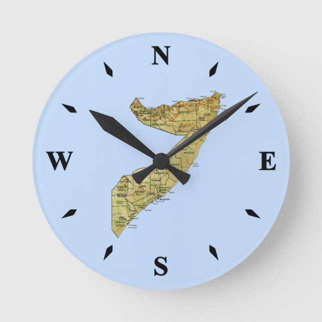 Ronde Carte Somalie Horloge (Recto)