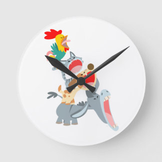Ronde Cartoon mignon Brême Ville Musiciens Horloge mural