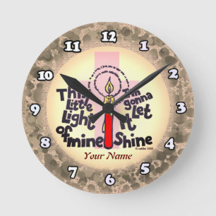 Ronde Cette Petite Horloge Chrétienne Lumineuse