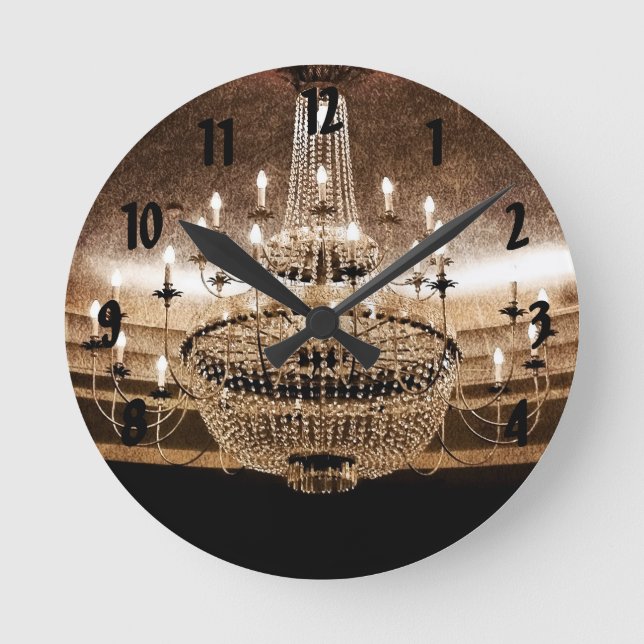 Ronde Chandelier en cristal éblouissant Glitz Horloge mu (Recto)