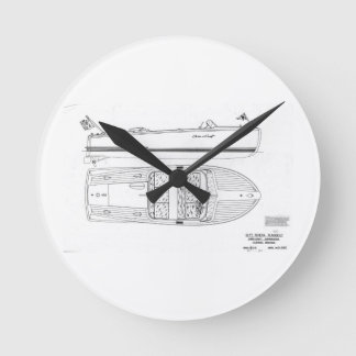Ronde Chris Craft Riviera Runabout Boat Wall Horloge