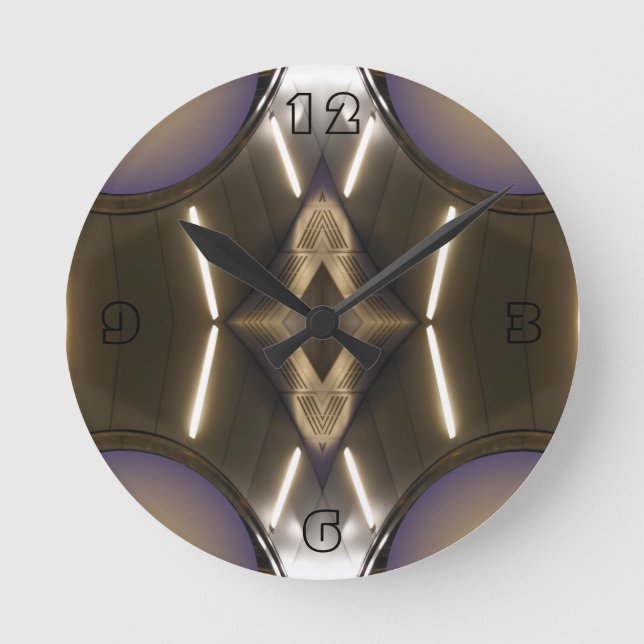 Ronde Chrome moderniste Contemporain horloge concepteur (Recto)