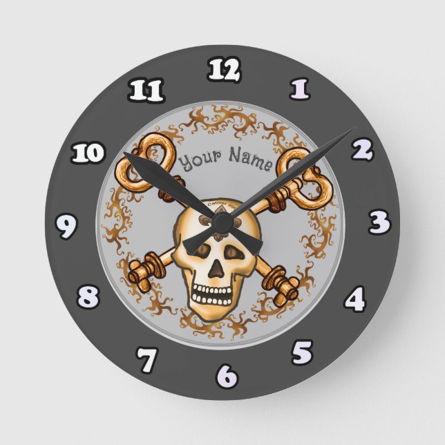 Ronde Clé squelette horloge (Recto)