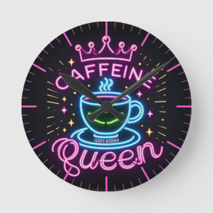 Ronde ☕ Coffeecore Horloge Café Mème Caféine Reine