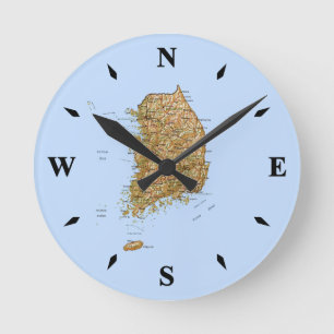 Ronde Corée du Sud - Horloge de la carte