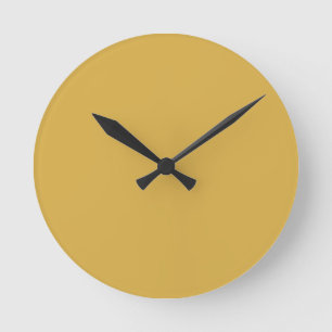 Ronde Couleur tendance - Horloge arrondie jaune or