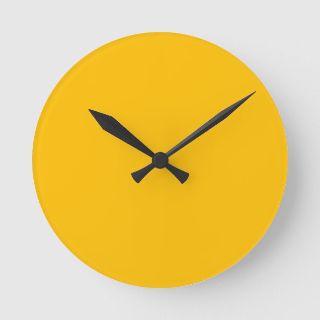 Ronde Couleur tendance - Sunburst Yellow Round Horloge (Recto)