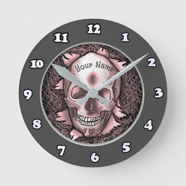 Ronde Crâne rouge de Breakout  horloge (Recto)
