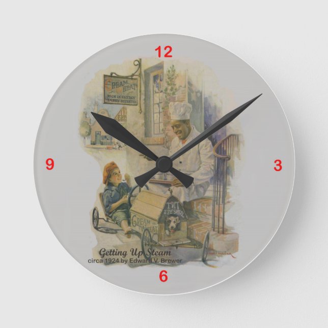 Ronde Crème de blé Publicité Horloge d'art #24 (Recto)